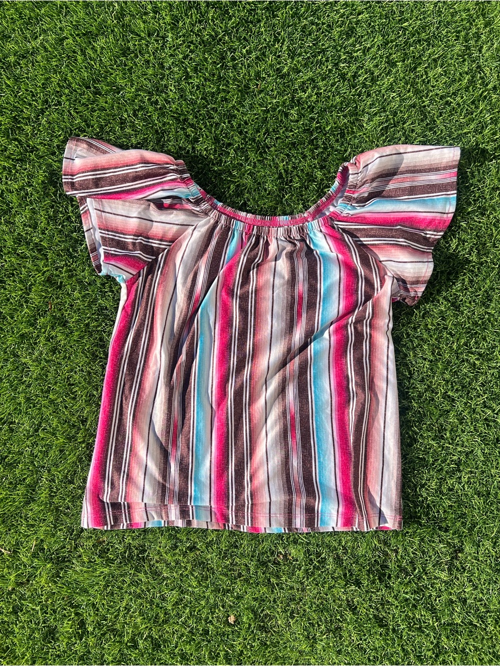 Cowgirl Hardware Serape Flutter Sleeve Top